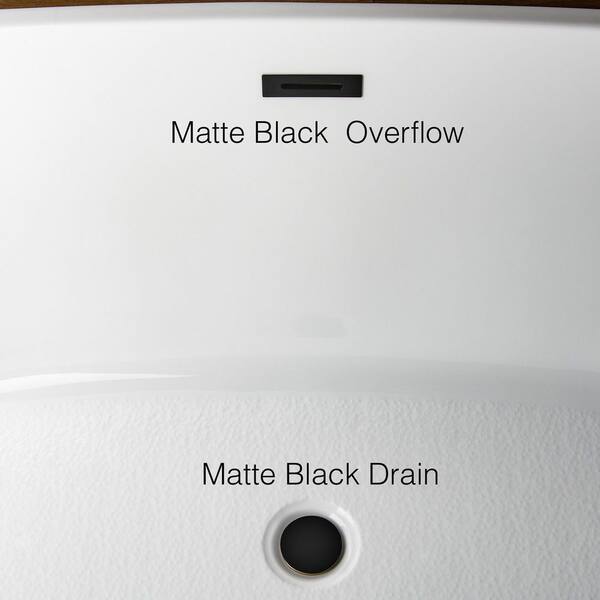 Cincinati 59 in. Acrylic FlatBottom Double Slipper Bathtub with Matte Black Overflow and Drain Included in White