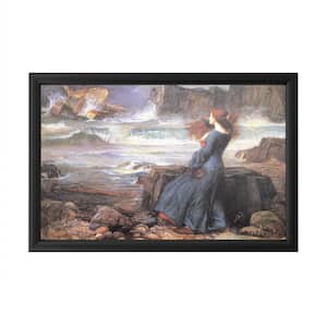 "Miranda the Tempest" by John William Waterhouse Framed with LED Light People Wall Art 16 in. x 24 in.