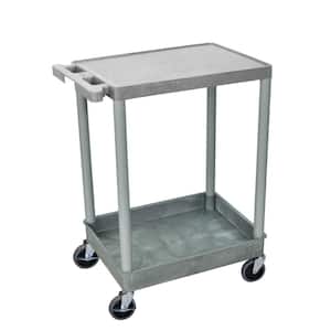 STC 24 in. 2-Shelf Utility Cart in Gray