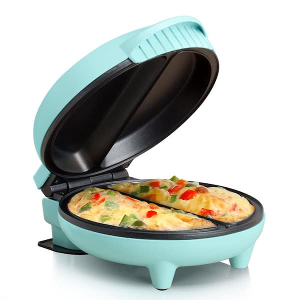 4-Egg Mint and Stainless Steel 2-Section Omelets Maker
