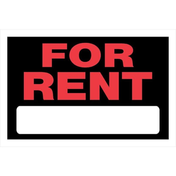 Hillman 8 in. x 12 in. Red and White Plastic For Rent Sign