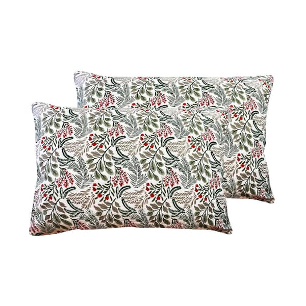 Harper Lane Pine Flower 2-Piece White Microfiber Standard Pillowcase Pair