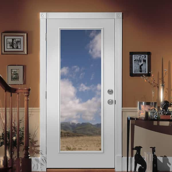 JELD-WEN 36 in. x 80 in. 6-Panel Primed Steel Prehung Left-Hand Inswing  Front Door w/Brickmould THDJW166100275 - The Home Depot