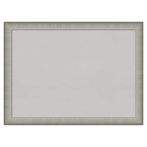 Elegant Brushed Pewter Narrow Framed Grey Corkboard 31 in. x 23 in Bulletin Board Memo Board
