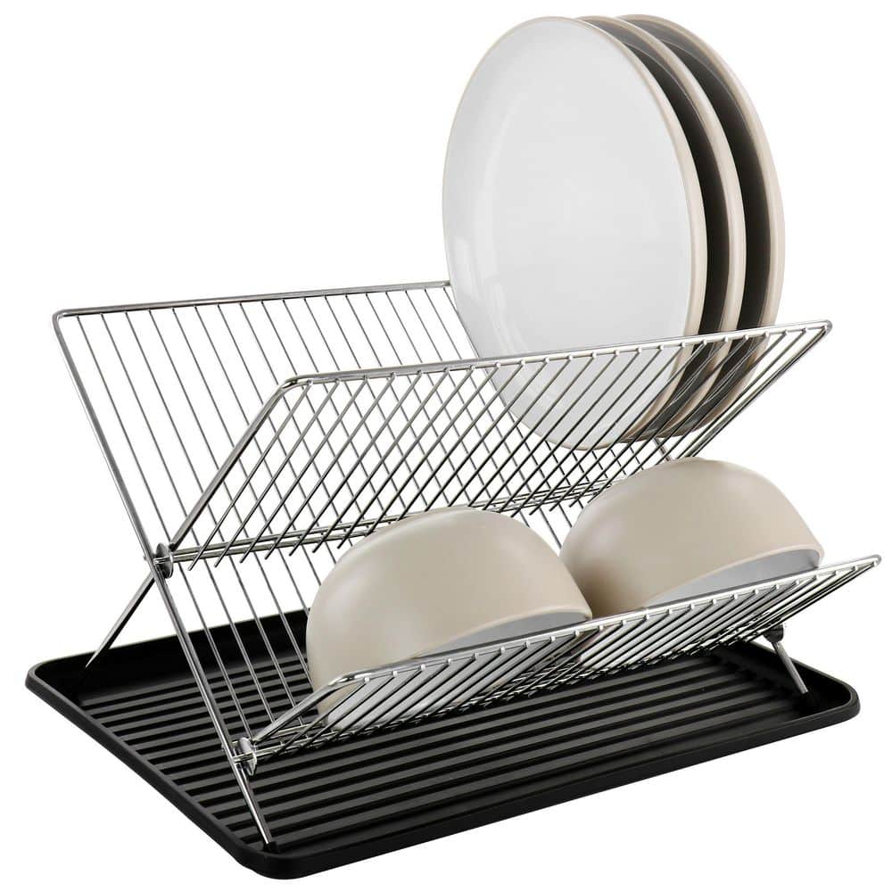 Addis 2-in-1 Dish Drying Mat With Plate Rack Compact Removable Quick  Foldable