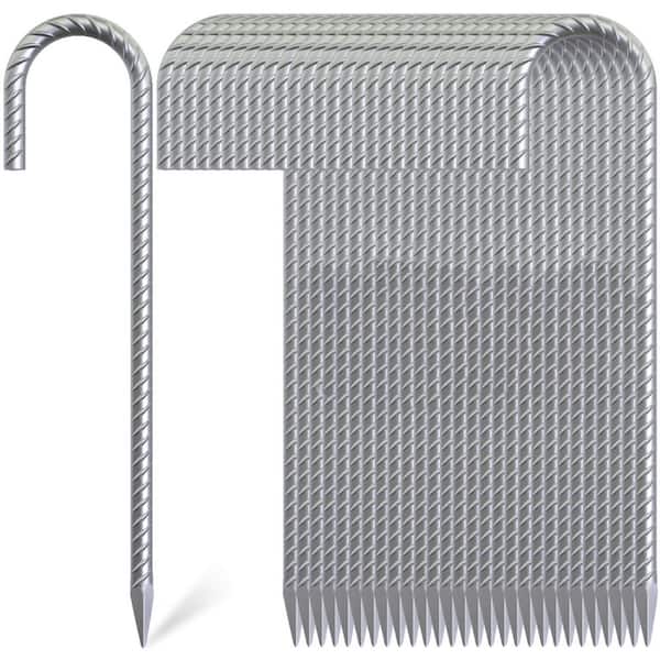 30 Pack 1 ft. 5/16" Diameter Rebar Stake, Galvanized Anti-Rust Ground Anchor Long Tent Stake for Trompoline Swing Set