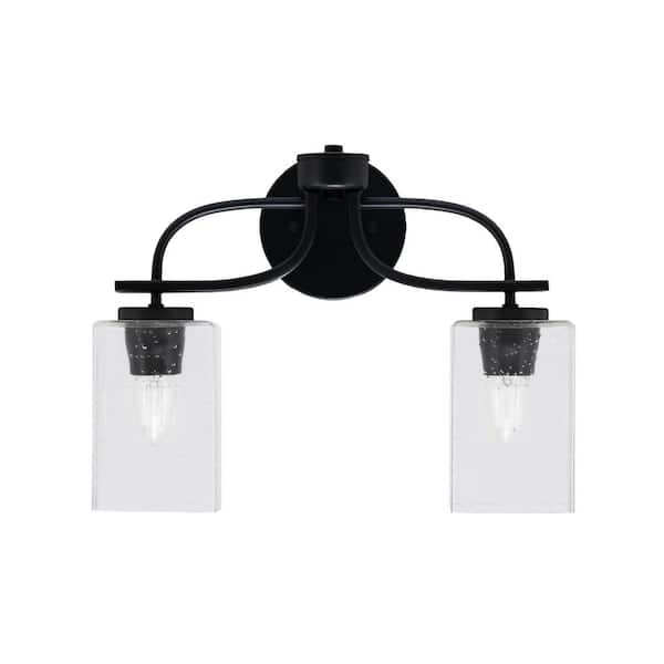 Unbranded Olympia 15.75 in. 2-Light Matte Black Vanity Light
