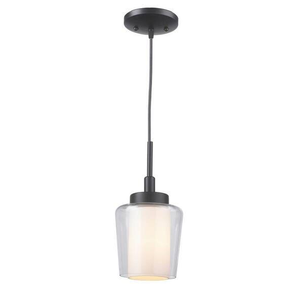 World Imports 1-Light Oil-Rubbed Bronze Mini Pendant with Glass Shade