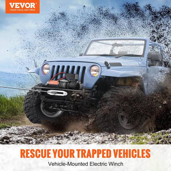 2000LB Electric Winch – Steel Cable, 12V, 0.6kw Motor, 15m Rope – Off Road Trailer ATV Jeep Wrangler