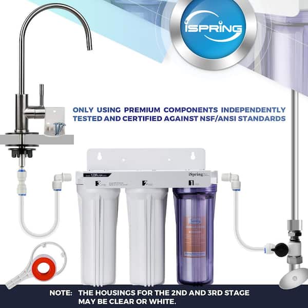 iSpring Ice Maker Fridge Water Line Connection Kit Mechanical Filtration  Under Sink Water Filtration System in the Under Sink Filtration Systems  department at