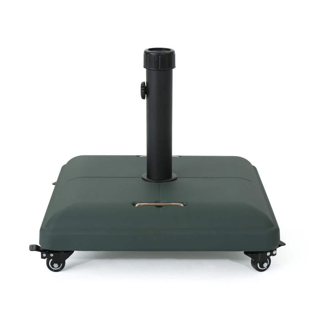 Outdoor Square Patio Umbrella Base in Green, Market Heavy-Duty Umbrella Sta