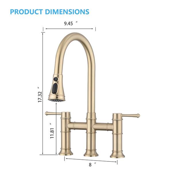 Glacier Bay hotsell Selma 2-Handle Pull-Down Sprayer Bridge Kitchen Faucet with Soap