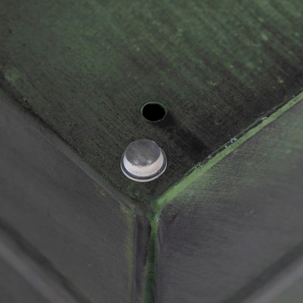 Medium Green Galvanized Steel Rectangular Flower Box Planter with Tray