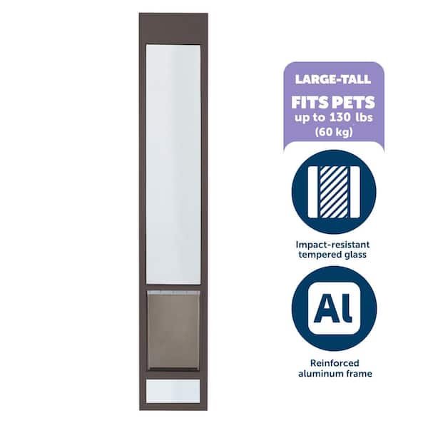 10-1/4 in. x 16-3/8 in. Large Tall Bronze Freedom Patio Panel (76 in. to 81 in.) Pet Door