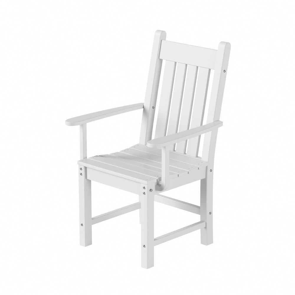 White Polywood Outdoor Dining Arm Chair