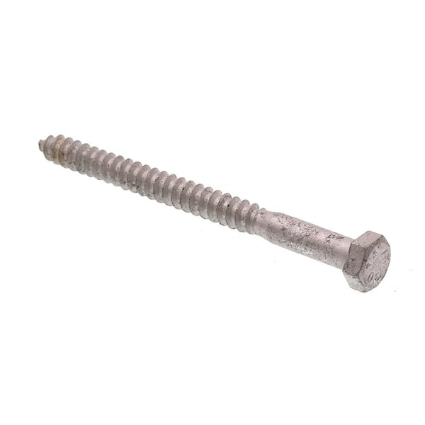 Prime-Line 5/16 in. x 4 in. A307 Grade A Hot Dip Galvanized Steel Hex Lag Screws (50-Pack)
