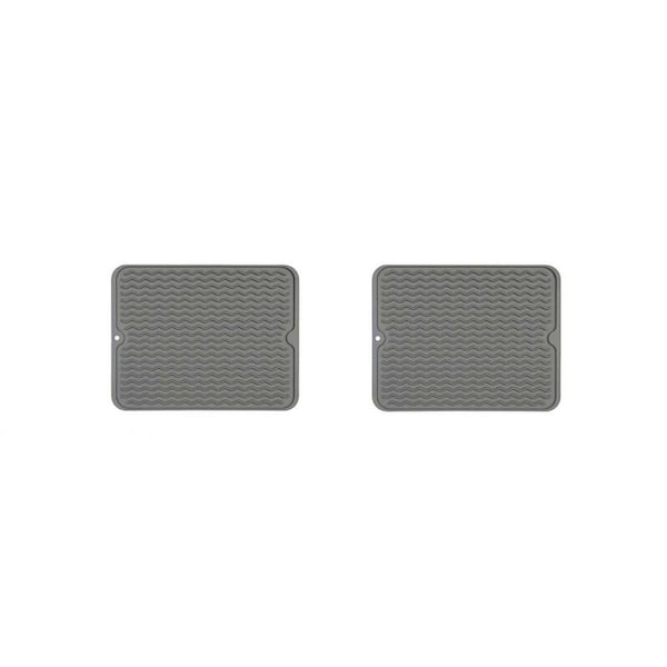 2-Piece Silicone Grill Tools Mat, BBQ Accessories Pad Mats for Kitchen Counter Cooking, Side Shelf Spatula Mat, Gray