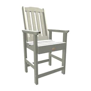 Lehigh White Counter-Height Recycled Plastic Outdoor Dining Arm Chair