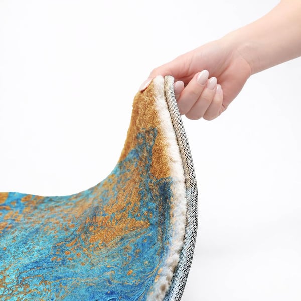 Dream Shag Premium Machine Washable Abstract ADS53 Cobalt 5 ft. x 7 ft. 6 in. Area Rug