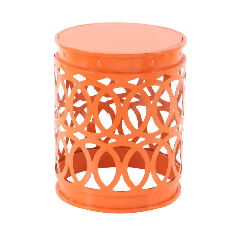 Set of 3 Multicolor Metal Drum Accent Tables