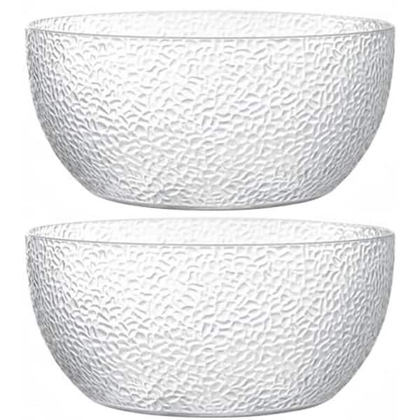 9.5 in. 130 fl. oz. Clear Transparent Acrylic Salad Bowls Serving Bowls Break-Resistant for Parties Set of 2