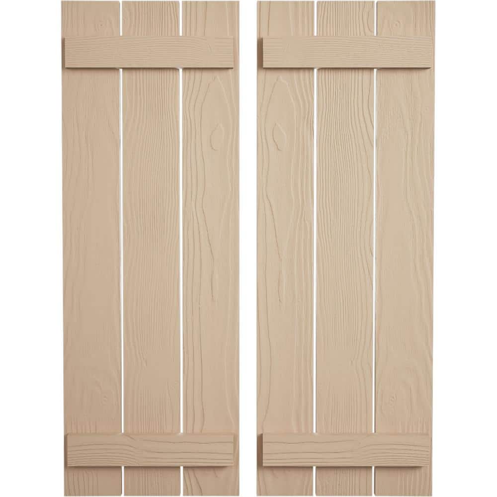 17.5 in. x 36 in. Timberthane Polyurethane 3-Board Spaced Board-n-Batten Sandblasted Faux Wood Shutters Pair price history on PriceWatchPro