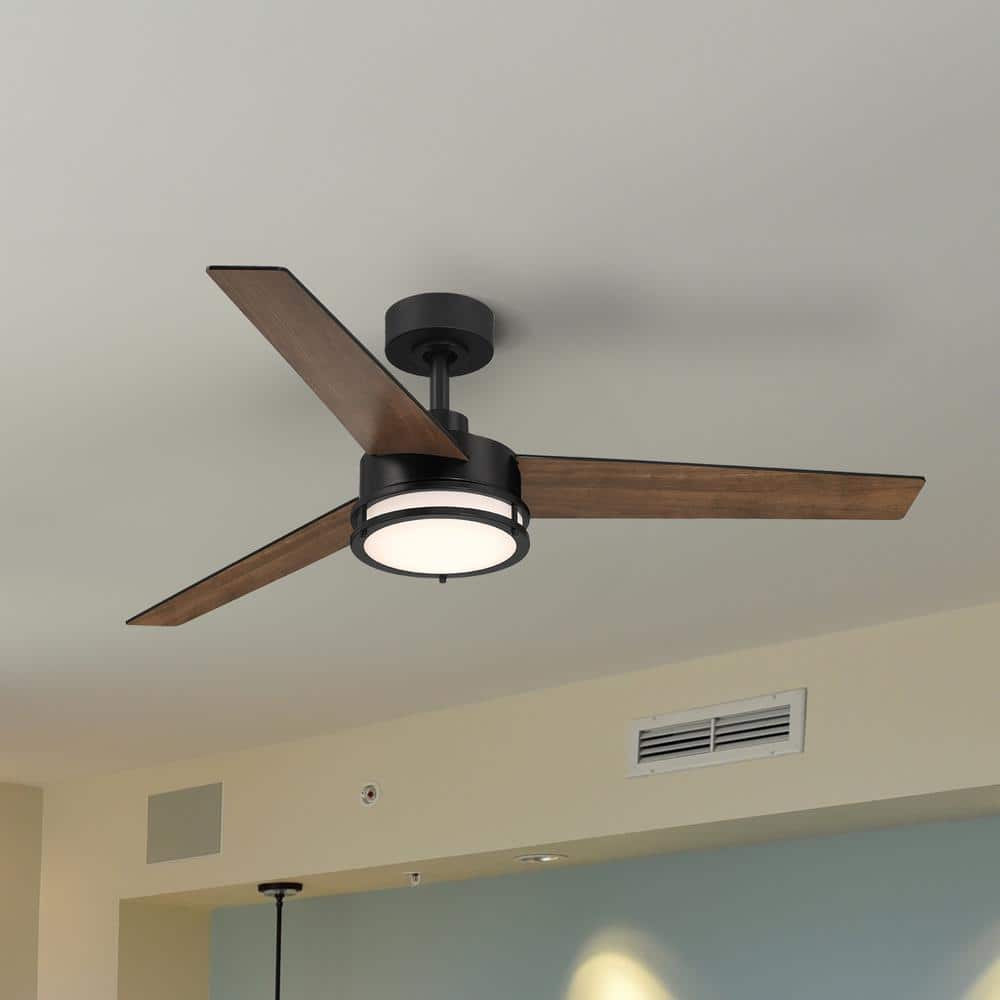 Cassini 52 in. Smart Indoor/Covered Outdoor Matte Black Modern Adjustable White and RGB Ceiling Fan Light with Remote price history on PriceWatchPro
