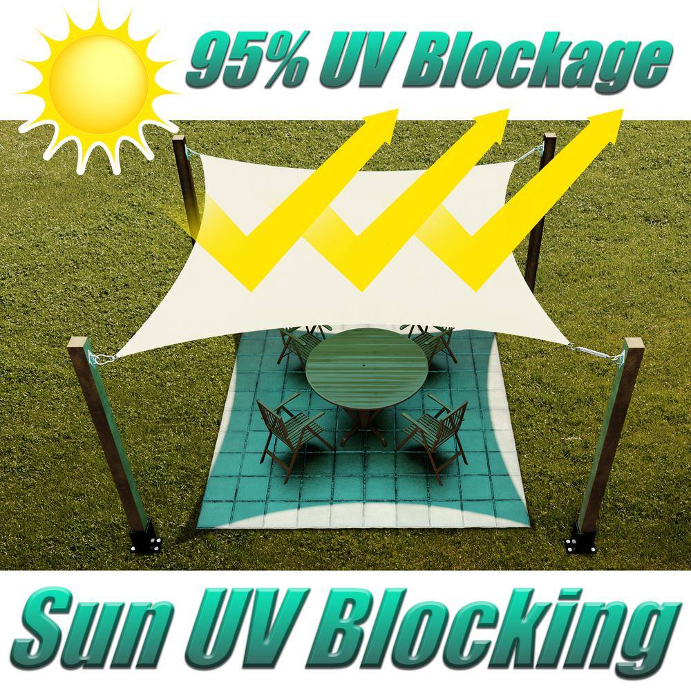 14' x 16' White High-Density Polyethylene Patio Shade Sail