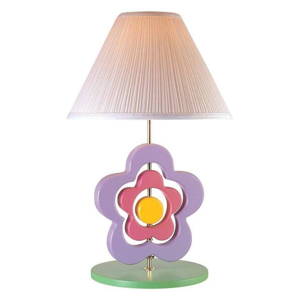 Illumine 23 in. Multi-Colored Kids and Teens Hippie Spinning Flower Table Lamp