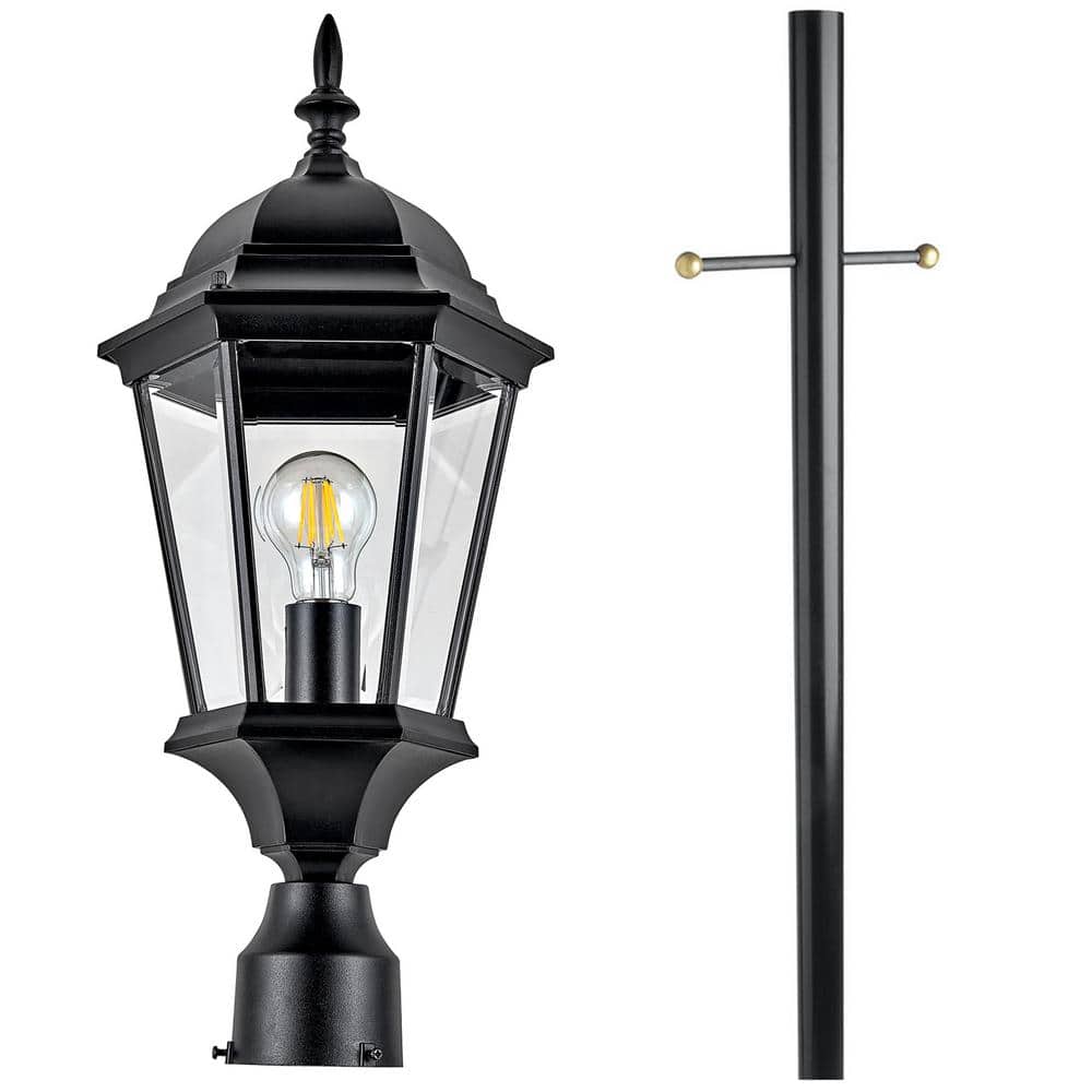 Lamp Post and Oak Creek Outdoor Post Top Light in Textured Black