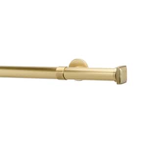 Metro 48 in. Square Non-Telescoping Single Window Curtain Rod Set with Rings in Vintage Brass