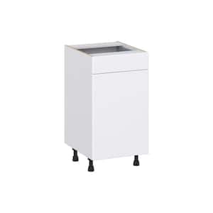 Fairhope Bright White Slab Assembled Vanity Base Cabinet with 1 Drawer (18 in. W x 34.5 in. H x 21 in. D)