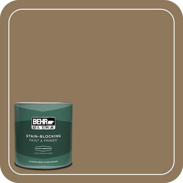 BEHR ULTRA 1 qt. #N300-6 Archaeological Site Extra Durable Semi-Gloss Enamel Interior Paint & Primer