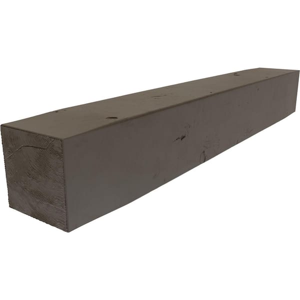 Ekena Millwork 4 in. x 4 in. x 7 ft. Knotty Pine Polyurethane Faux Wood Beam Fireplace Cap-Shelf Mantel Natural Honey Dew