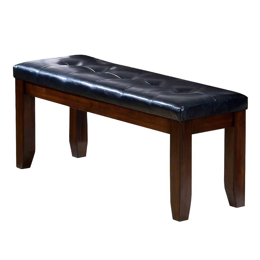 Espresso and Black PU 48" Modern Bench