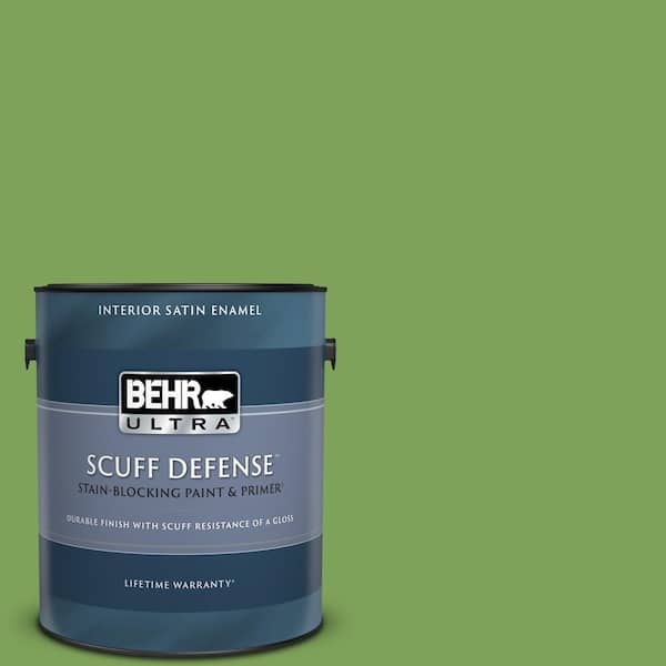 BEHR ULTRA 1 gal. #P380-6 Springview Green Extra Durable Satin Enamel Interior Paint & Primer