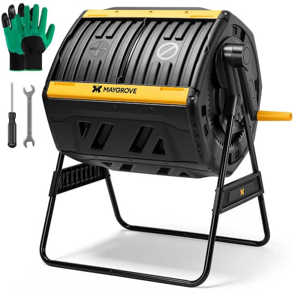MayGrove 53 Gal. Large Tumbling Compost Bin with Dual Sliding Chambers  MGN-CBG53X1-US - The Home Depot
