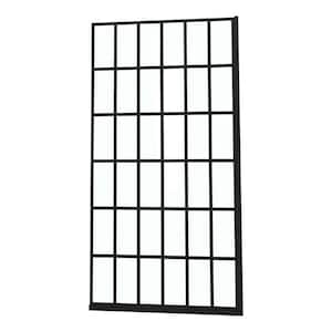 34 in. W x 72 in. H Fixed Frameless Shower Door in Matte Black