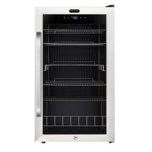 Auto Defrost Summit Appliance SPR489OSADA ADA Compliant Commercially Approved Shallow Depth Indoor/Outdoor Beverage Cooler for Built-in or Freestanding Use with Glass Door Black Cabinet 