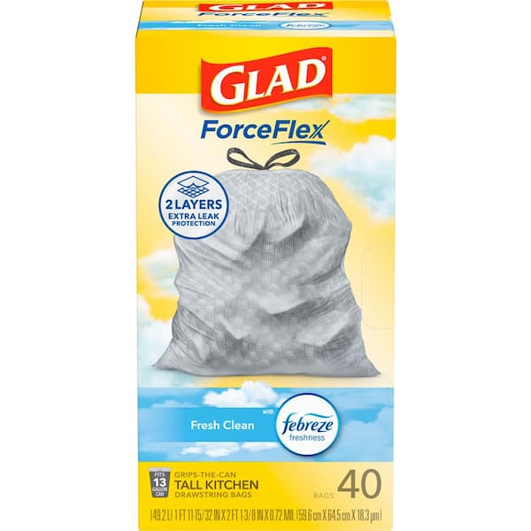 Glad ForceFlex Drawstring Large Trash Bags Pine-Sol Original Scent