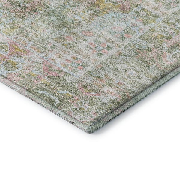 Mayfield Premium Machine Washable Abstract AMF2140 Green 10 ft. x 14 ft. Area Rug