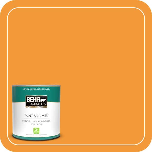 BEHR PREMIUM PLUS 1 qt. #280B-6 Amber Glow Semi-Gloss Enamel Low Odor Interior Paint & Primer