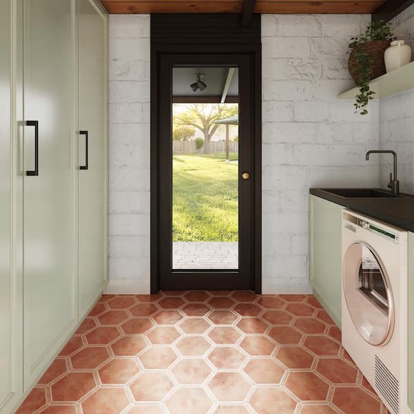 Samara Terracotta Dark 8.66 in. x 9.84 in. Matte Porcelain Hexagon Floor and Wall Tile (8.06 Sq. Ft./Case)