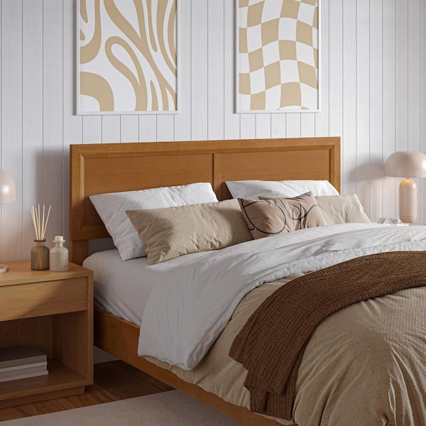 Sophia Light Toffee Natural Bronze Solid Wood Full Headboard