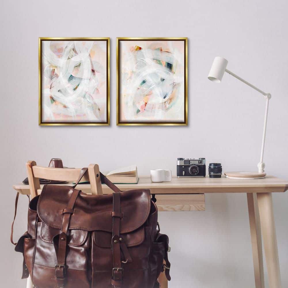 Subtle and Soft Abstraction by Gemma Bardot 2 Piece Gold Floater Frame Abstract Graphic Art Print 21 in. x 17 in. price history on PriceWatchPro