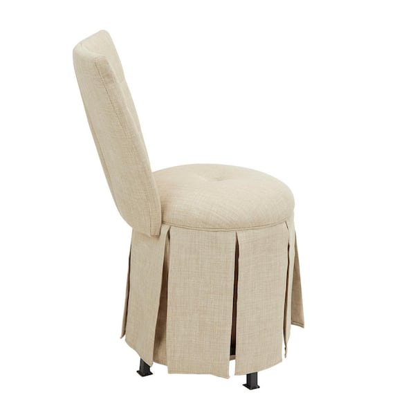 Skirted Swivel Vanity Chair, Upholstered Vanity Chair With Skirt