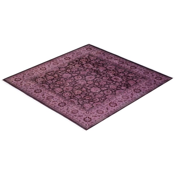 Overdyed Brown 6 ft. 3 in. x 6 ft. 5 in. Wool Indoor Area Rug