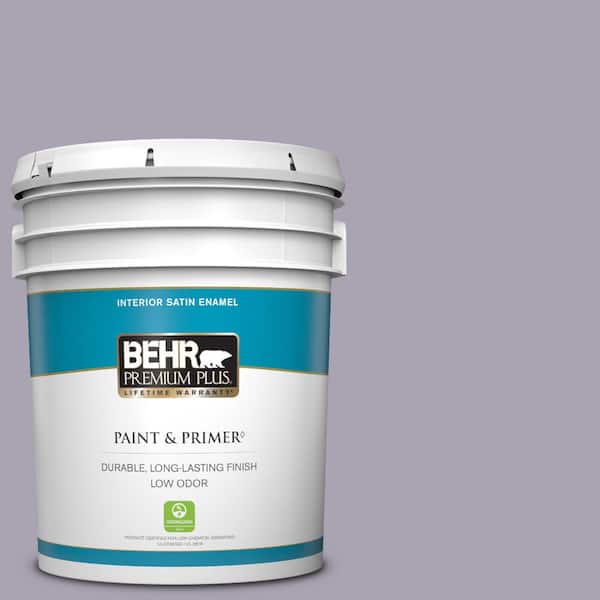 BEHR PREMIUM PLUS 5 gal. #N560-3 Luxe Lilac Satin Enamel Low Odor Interior Paint & Primer
