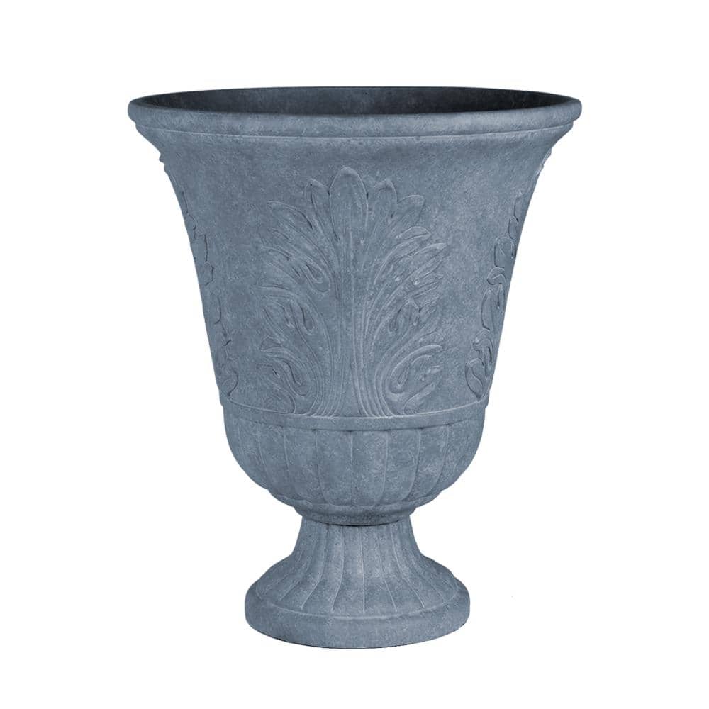Larissa Medium Grey Resin Composite Textured Urn Planter with Optional Drainage Hole (16 in. L x 16 in. W x 19.5 in. H) price history on PriceWatchPro