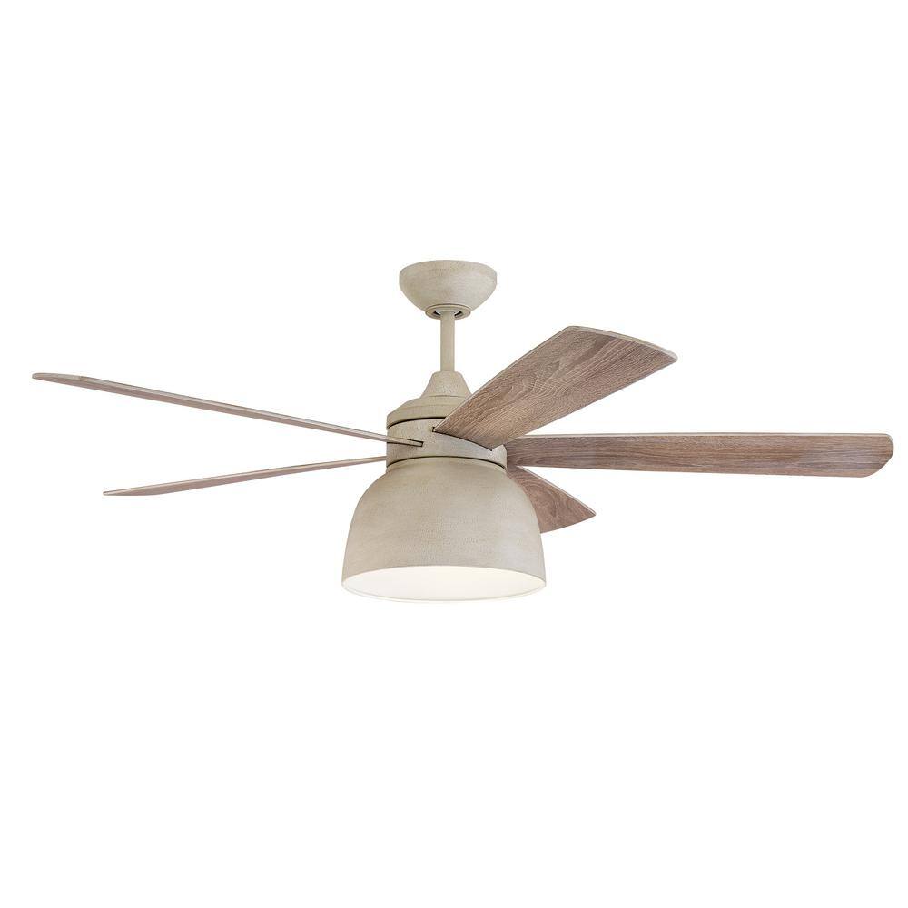 Ventura 52" Cottage White Ceiling Fan with LED Light and Remote